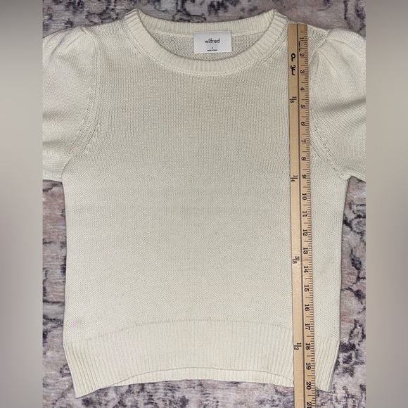 Aritzia Wilfred Seabrook Puff-sleeve Sweater Light Birch Cream Size Small - Picture 6 of 9